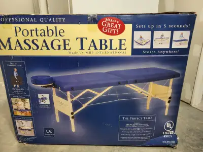 This is a Master Massage Table portable unit with carring case and 2 face rests, one sheep wool cove...