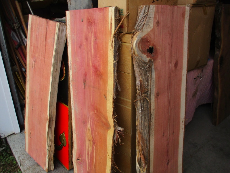 3 LIVE EDGE CEDAR WOOD SLABS 125.00 EA. CABIN COFFEE TABLE Arts