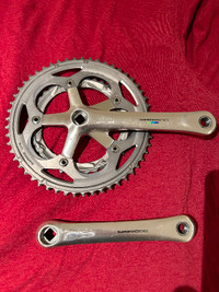 Shimano 600 crankset parts with newer chainrings