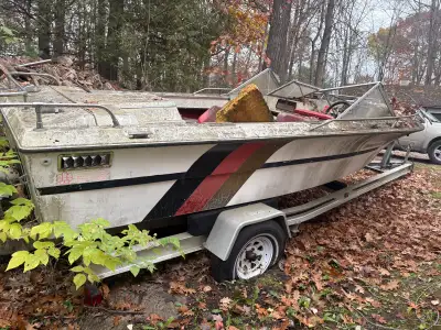 Helping a friend sell a boat. The boat itself is junk but the trailer is aluminum and is worth more...