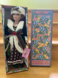 Christmas Porcelain Doll - Never out of package