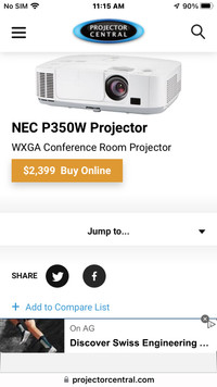 Professional projector (by Sharp)