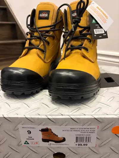 Brand New Aggressor Men's Steel Toe Work Boots size 9 $80 cash only