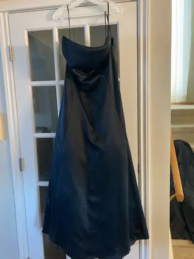 Black Satin Evening Gown, View more
