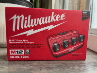 NEW Milwaukee M12 12V Li-Ion 4-Port Sequential Battery Charger
