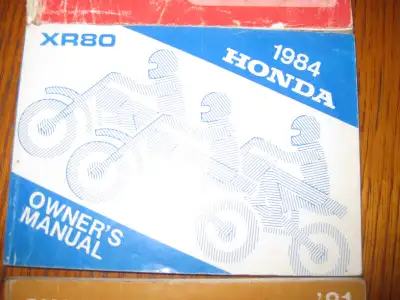 1984 Honda Motorcycle XR 80 Manual - $30.00 obo In Good to Very Good condition.