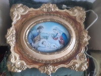 VERY RARE Vintage Lima Novelties Wall Picture Lamp Holy Family
