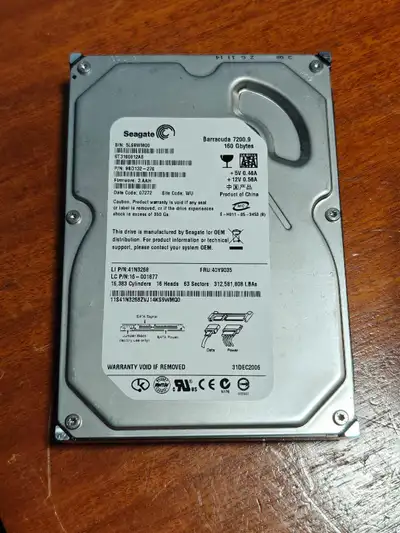 Seagate Barracuda 160GB SATA HDD, View more