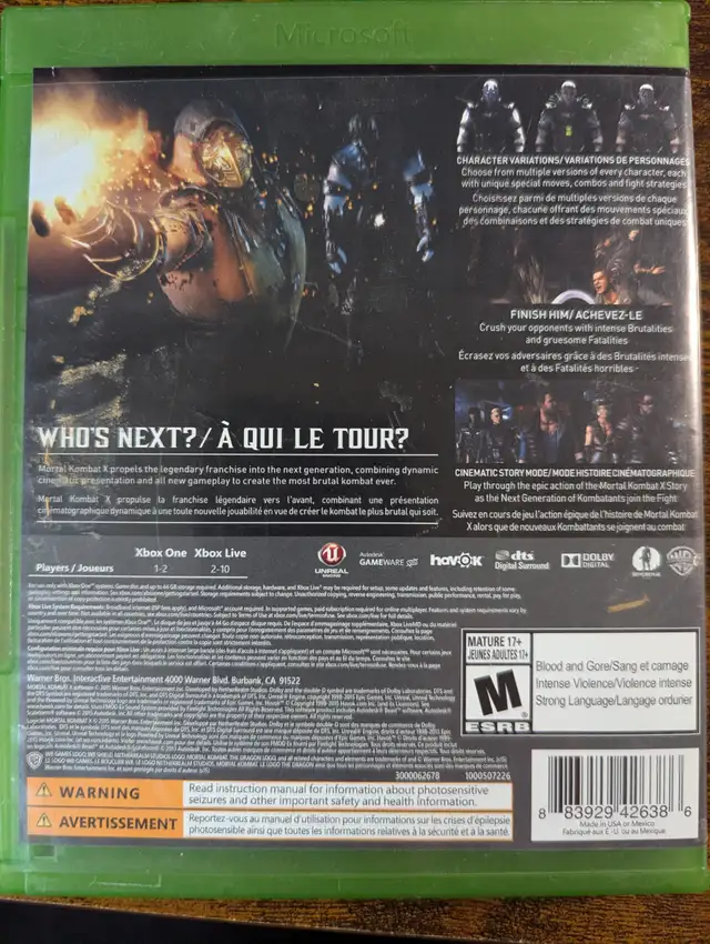 Mortal Kombat X pour XBox One in XBOX One in Granby - Image 3