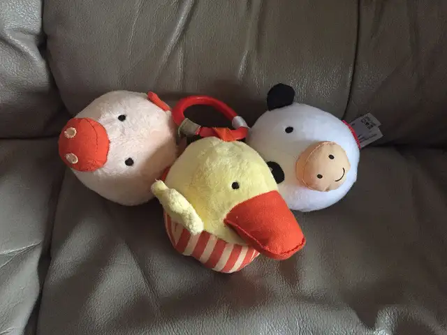 3 baby/infant animal plush heads toys62864744119043121