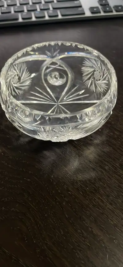 Vintage Pinwheel Footed Crystal Bowl, View more