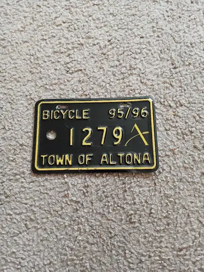 Altona Bicycle License Plate 95/96, View more