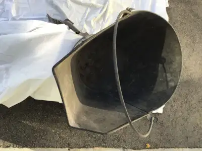 Large galvanized vintage coal bucket, View more