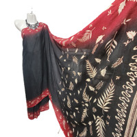Black and Red Saree Ready To Wear Pre Stitched Pre Pleated- NEW!