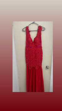 Beautiful red mermaid prom dress  