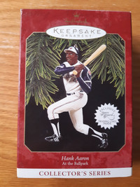 1997 Hallmark Keepsake Ornament Hank Aaron Christmas Braves