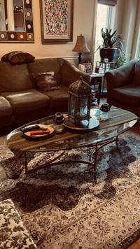 Solid brass and glass coffee table