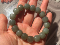 Chinese Hetian Nephrite Jade Beads Bracelet 
