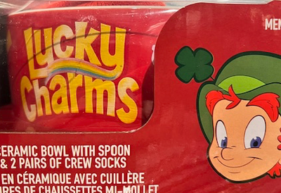 LUCKY CHARMS bol de céréales en céramique + deux paires de  bas, View more