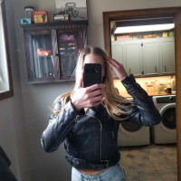 Brandy Melville faux leather crop biker jacket
