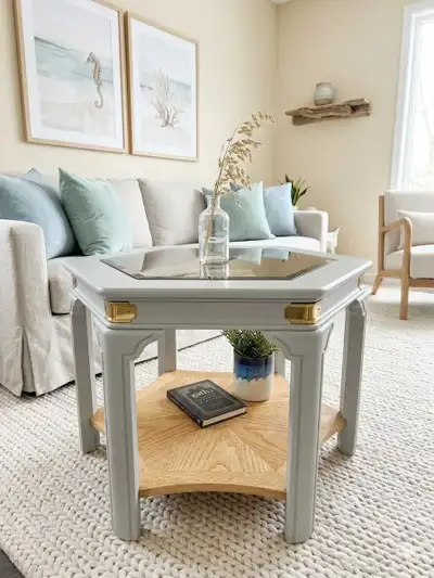 Grey Coastal Side Table - "smoke bay", View more