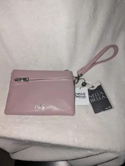 Nella Bella Wristlet Hand Strap Purse Rose Pink, View more
