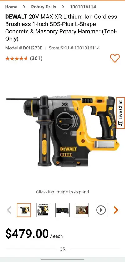 DeWalt rotary hammer drill , View more