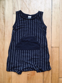 Navy Stripe Sleeveless Romper