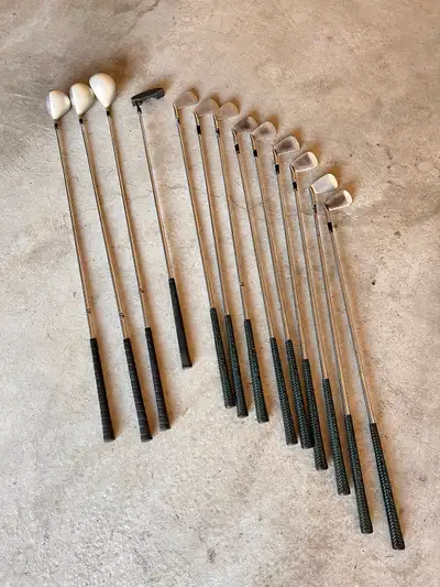 Used full golf club set with stand bag, View more