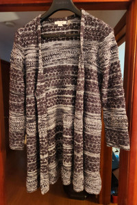 Women's Black Gray  Long Sweater