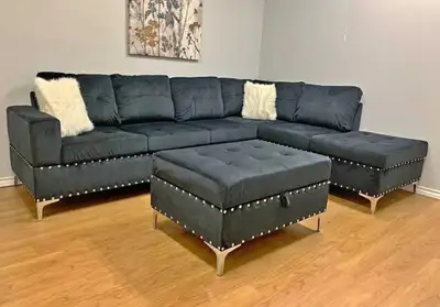 L-Shape Sectional Couch – Modern Corner Sofa - Free Delivery , View more