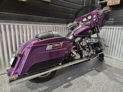 SAFETIED and a RARE FIND IN HARLEY DAVIDSON'S LINEUP - 2011 FLHX in Harley's psychedelic purple and...