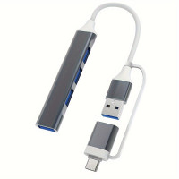 USB/USB Type C 4 Ports Hub 2-in-1
