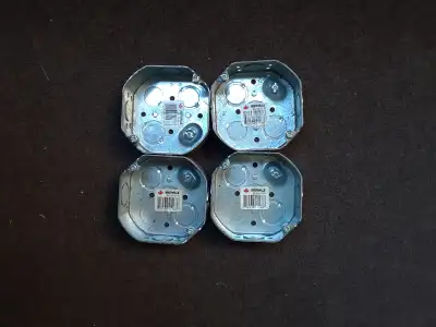 EMT round boxes' $ 2,- each