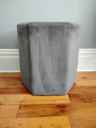 Grey velvet foot stool, View more