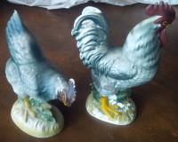Vintage, Collectible Ceramic Pair of Roosters, Kitchen Decor