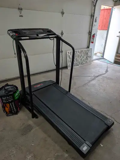 Treadmill for free, works fine. Has an EKG sensor and an adjustable incline, folds up for storage. I...