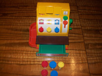 Fisher Price  Toy Cash Register 1974 Made in USA  With 5 Coins