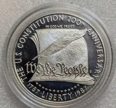 1787-1987 S $1.00 US silver Constitutional coin in beautiful cas, View more