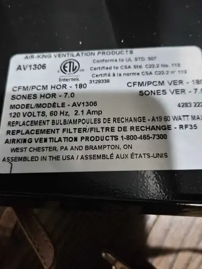Air King Ventilation product., View more