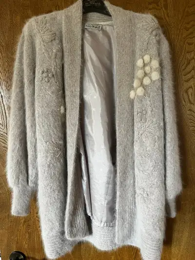 ANGORA CARDIGAN JACKET / VESTE CARDIGAN EN ANGORA, View more