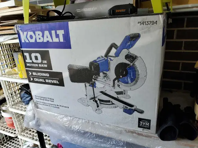 SOLD - Kobalt 10" Dual Bevel Sliding Miter Saw in Power Tools in Mississauga / Peel Region - Image 2