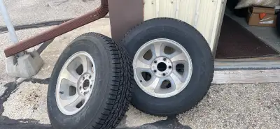 Winterforce 225/75R15 snow tires…… tire condition is like new……. mounted on rims, for a Chevy S-10 o...