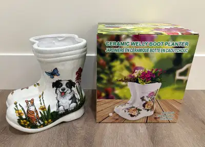Ceramic welly boot planter -  BRAND NEW!, View more
