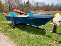 Boat, motor (9.9hp) and trailer