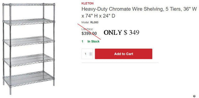 NEW CHROME WIRE SHELVING $ 50 OFF. 24"X36"X72" UNIT 5 SHELVES in Storage & Organization in Kitchener / Waterloo - Image 3
