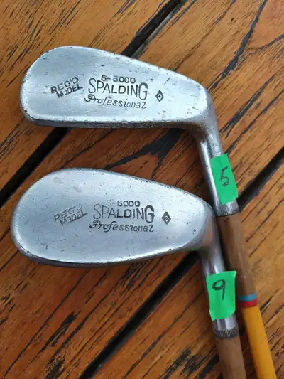 Two used Vintage Spalding Professional Golf Clubs, View more