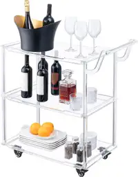 New Bar Carts, Rolling Serving Carts with Shelves, Home Bar