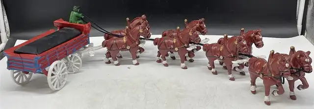 3 Cast Iron Clydesdale Wagons – Budweiser Style (Longest 30”) in Arts & Collectibles in Delta/Surrey/Langley - Image 3