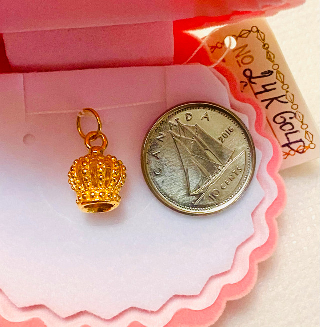 24 K gold crown pendant brand new in Jewellery & Watches in City of Toronto - Image 3